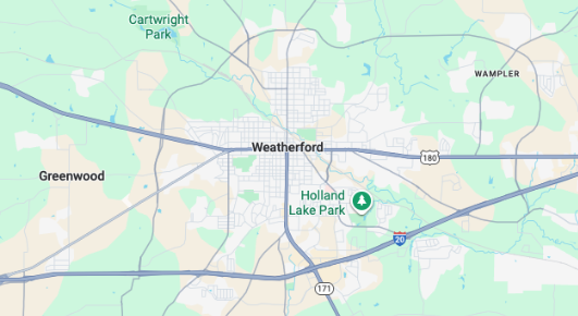 Weatherford Texas map