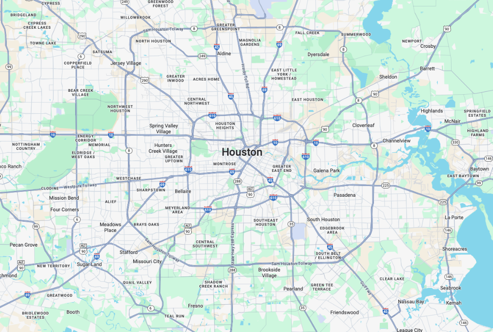 map of Houston Texas