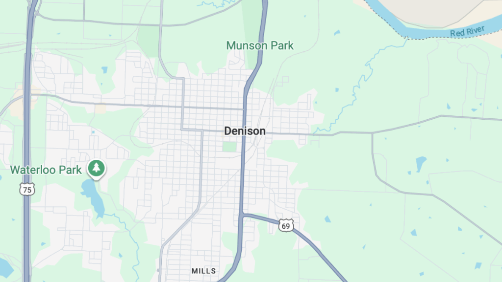 Denison texas on a map